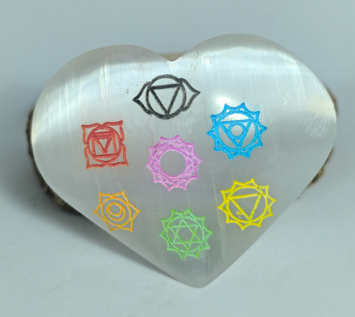 Sélénite Gravé 7 Chakras