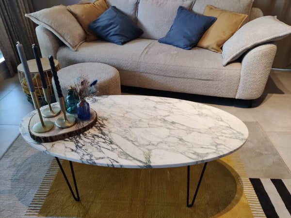 Salontafel natuurstenen blad 120x60x40cm