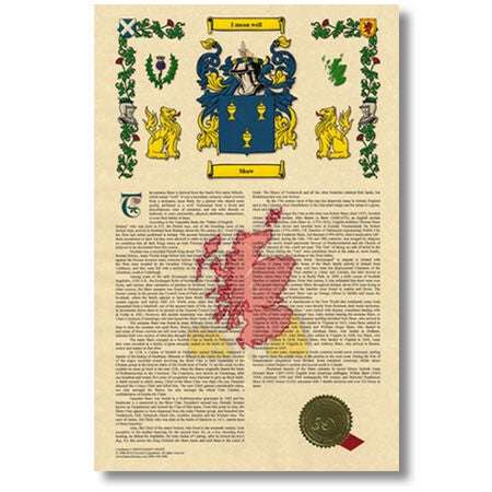 Family History Scroll with Coat of Arms (Size: A3)