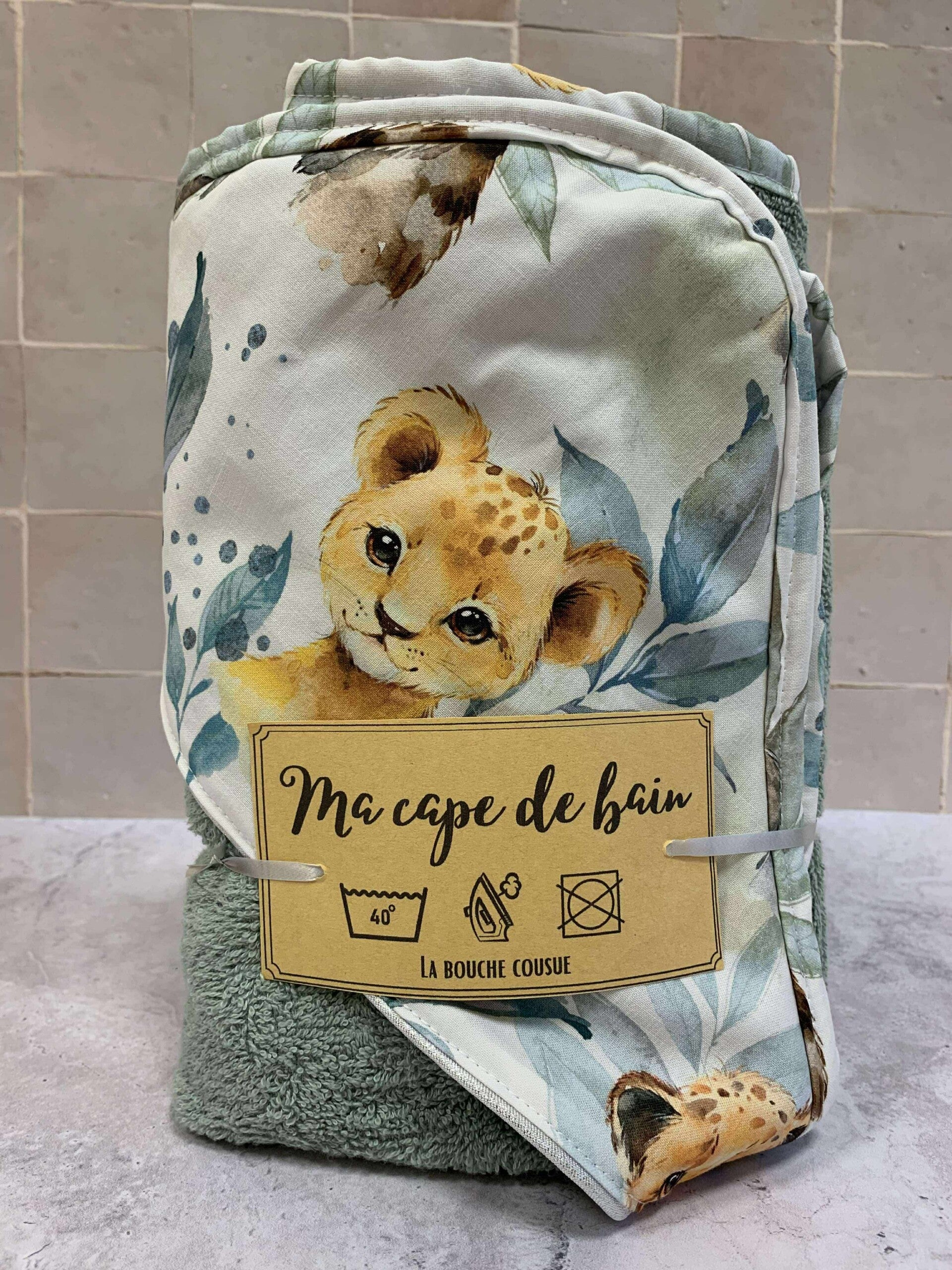 Cape de bain savane bleue 🦁🩵