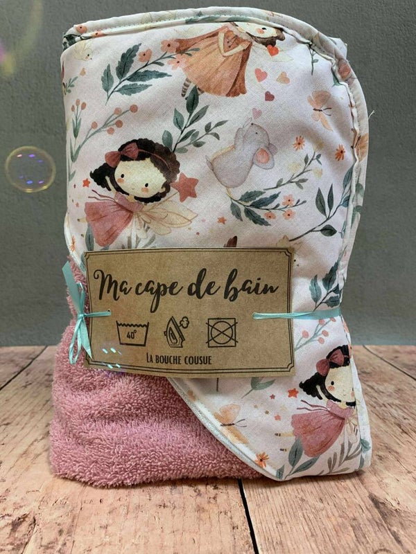 Cape de bain fée rose 🧚‍♀️