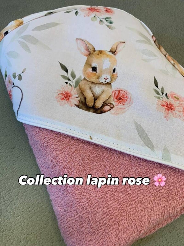 Cape de bain lapin rose 🌸