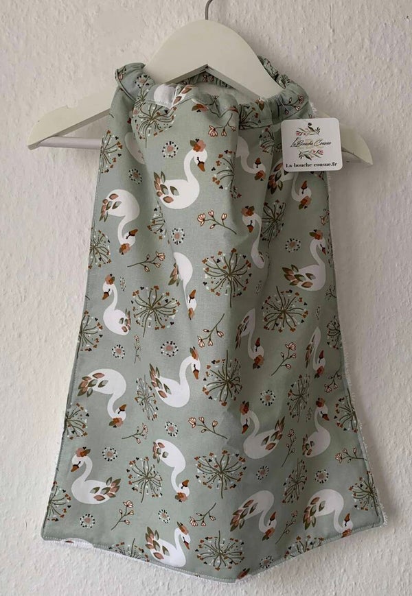 Bavoir élastique cygne 🦢💚