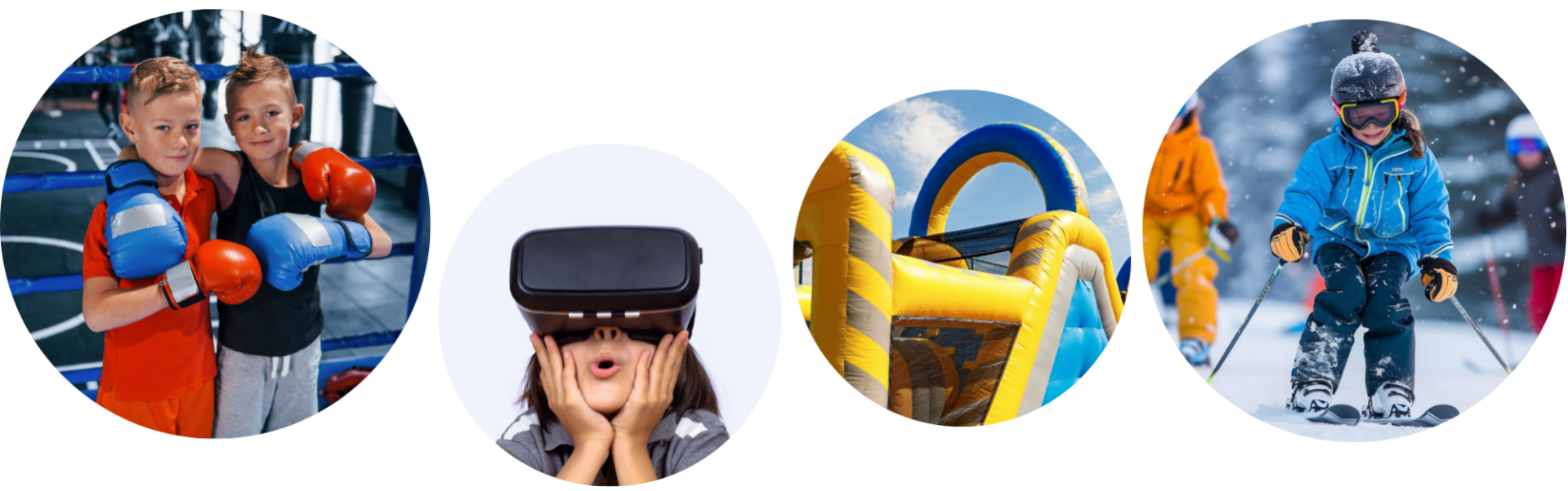 Foto's van de sportieve activiteiten die worden aangeboden door Olympus Sport Arnhem in Gelderland tijdens het sportkamp. De activiteiten vinden plaats bij De Grote Koppel in Arnhem. Indoor skieen, kickboksen, bmx fietsen en een lekkere gezonde lunch.