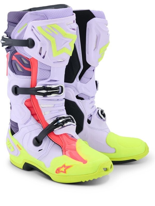 Alpinestars Tech 10 Vented Lila/Fluo (Keltainen/Pinkki)