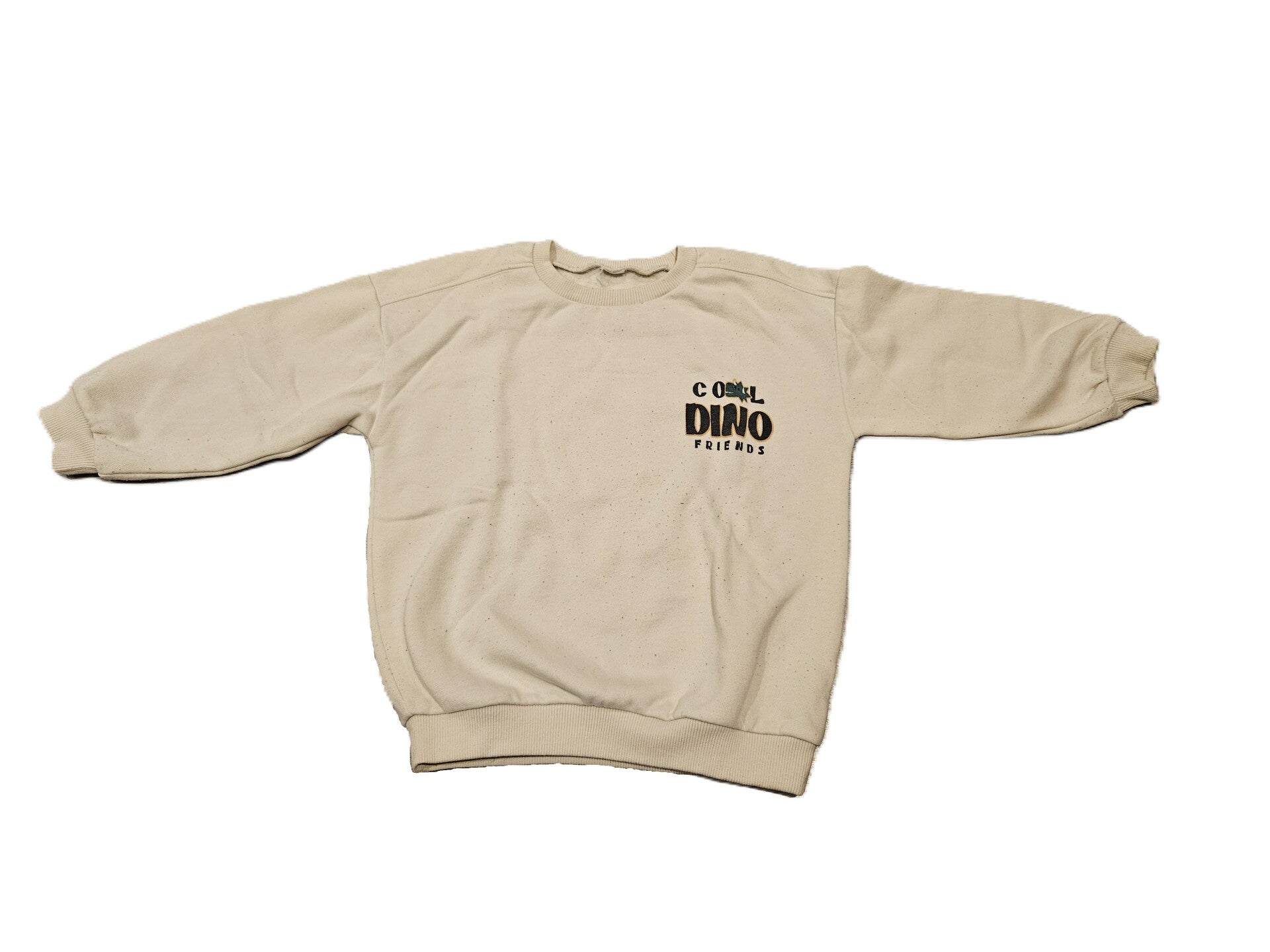 Merkloos Beige trui "Prehistoric boys club"