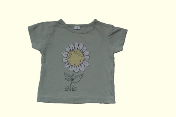 Zeeman Lichtgroen t-shirt met bloem