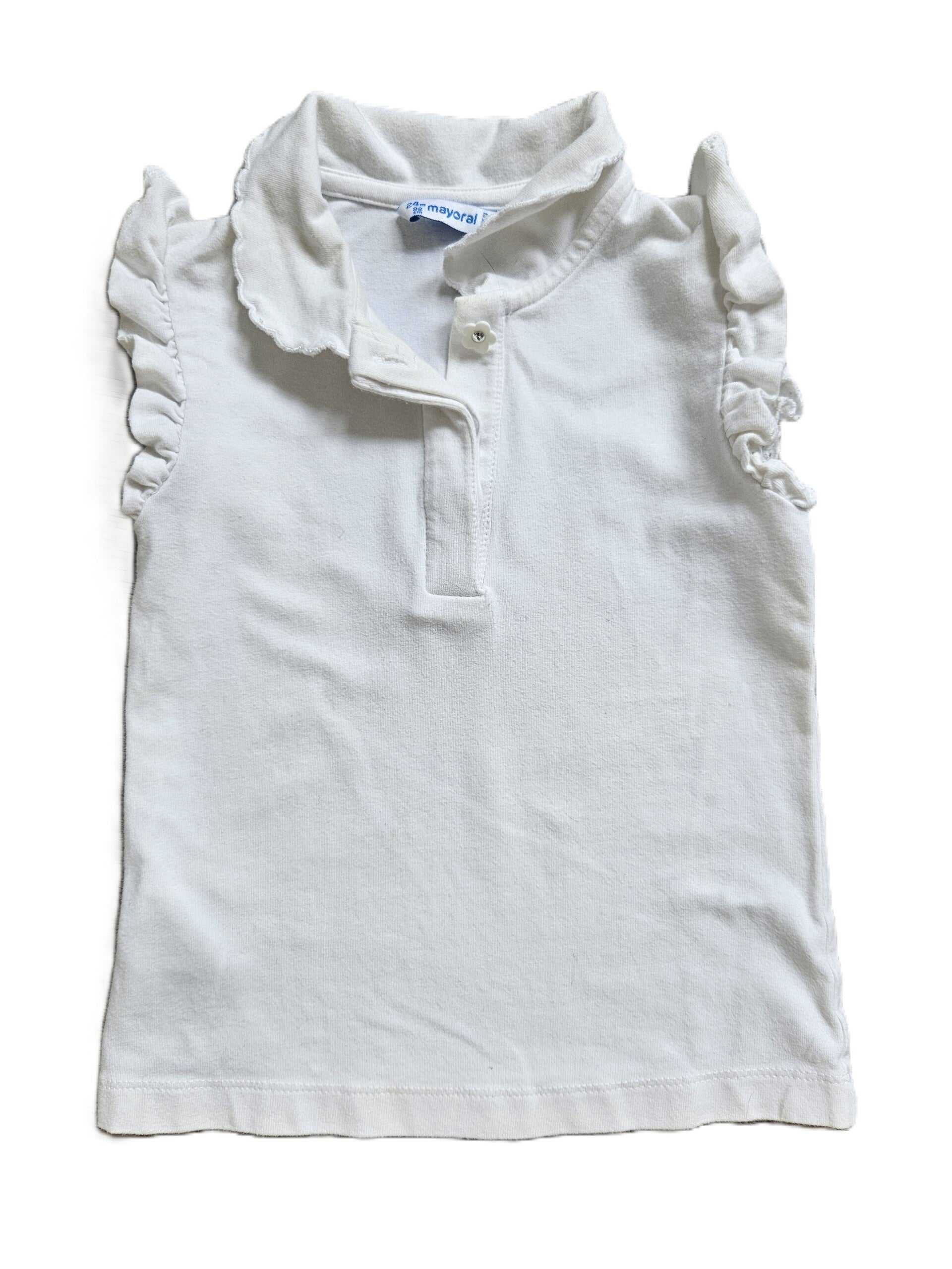 Majoral Wit t-shirt zonder mouwen