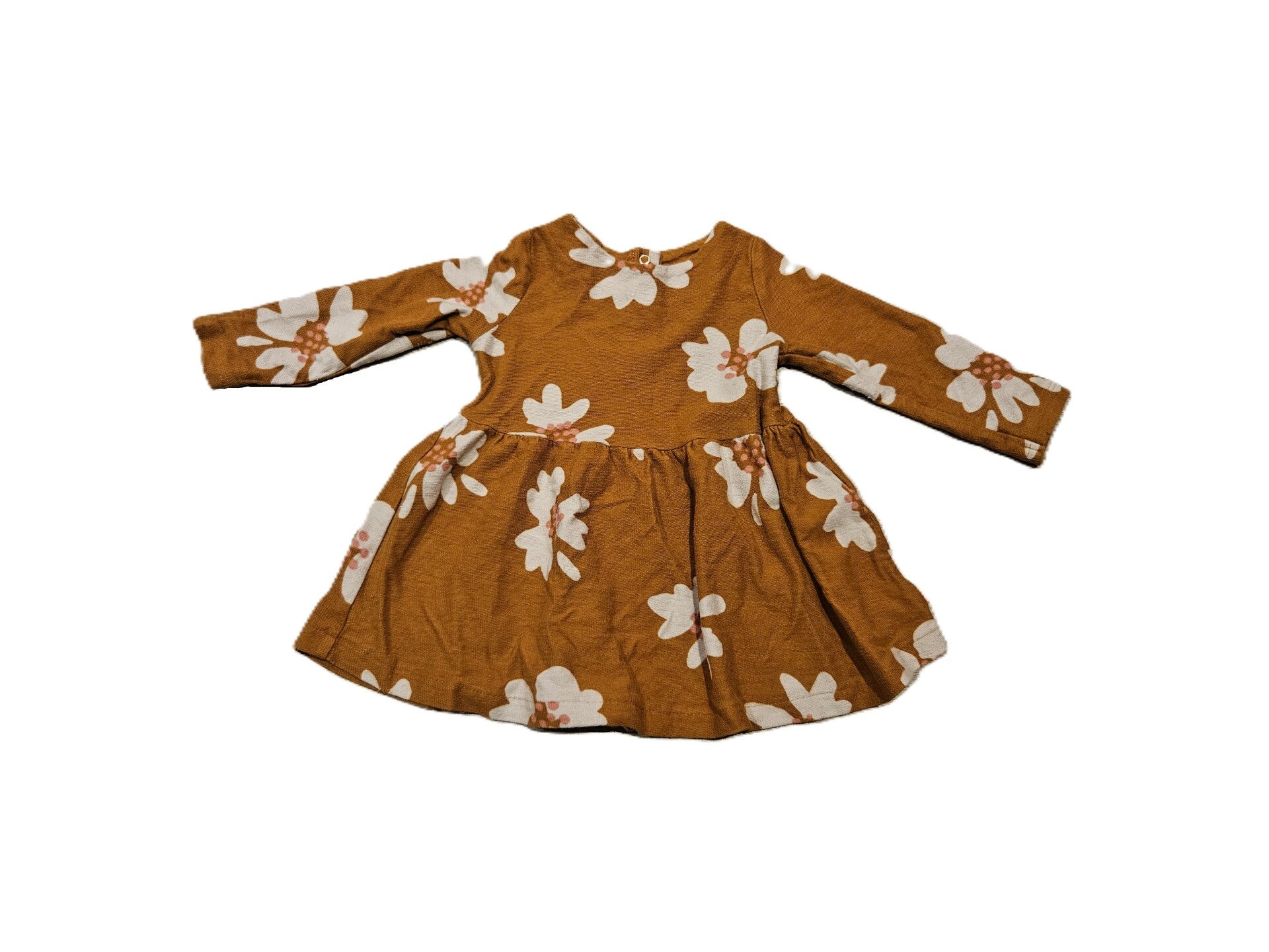 Hema Bruine jurk met bloemen