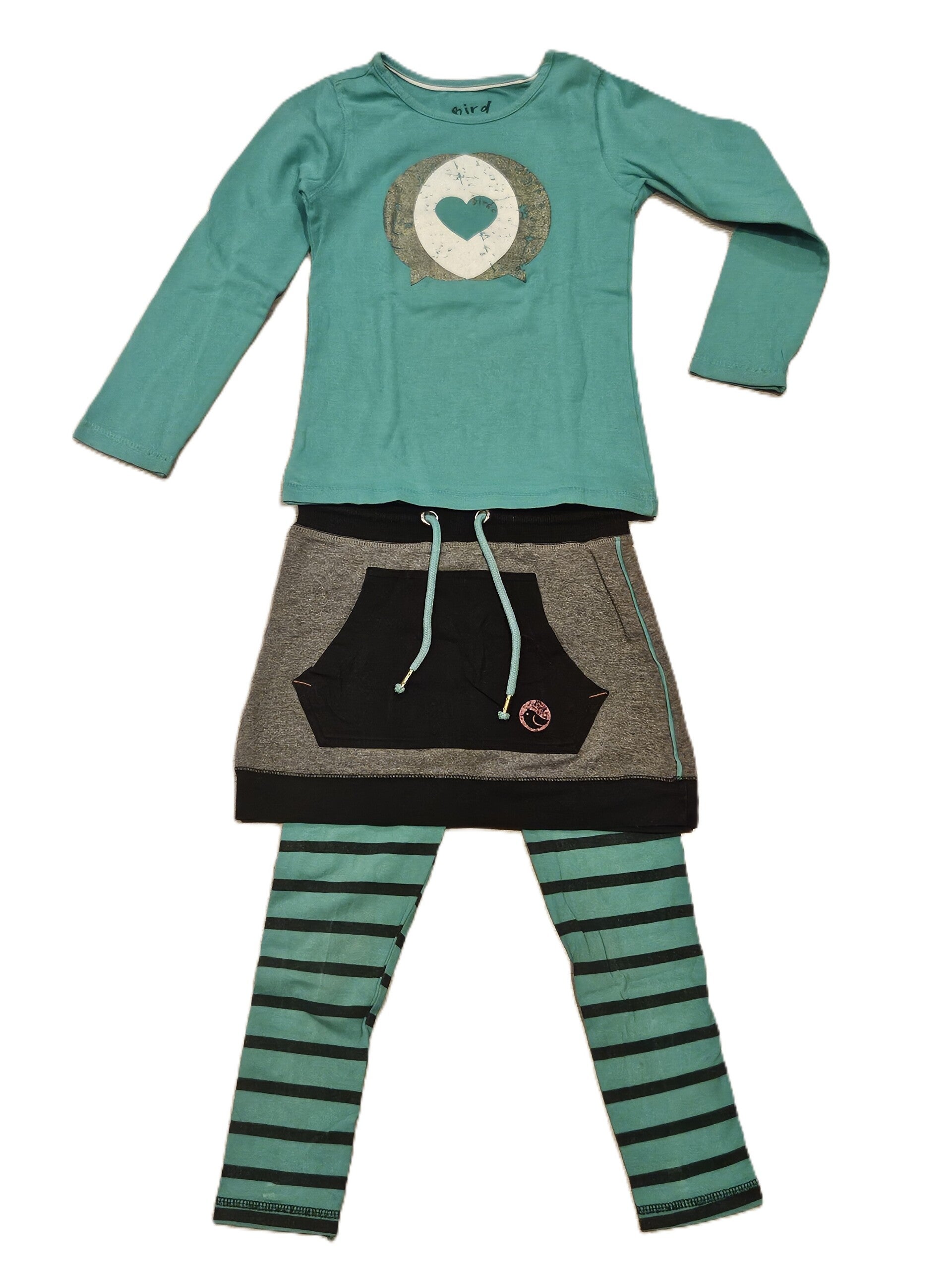 Birds by D-rak Setje van longsleeve, rokje en legging