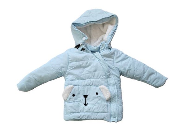 Babyoye Lichtblauwe winterjas beer