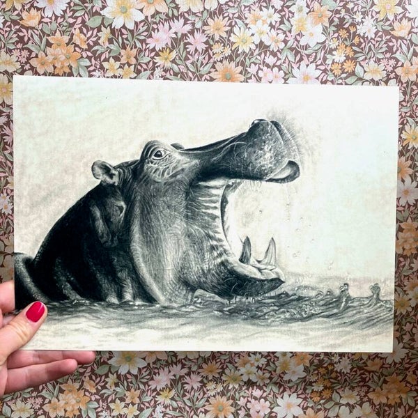 Print Nijlpaard A4