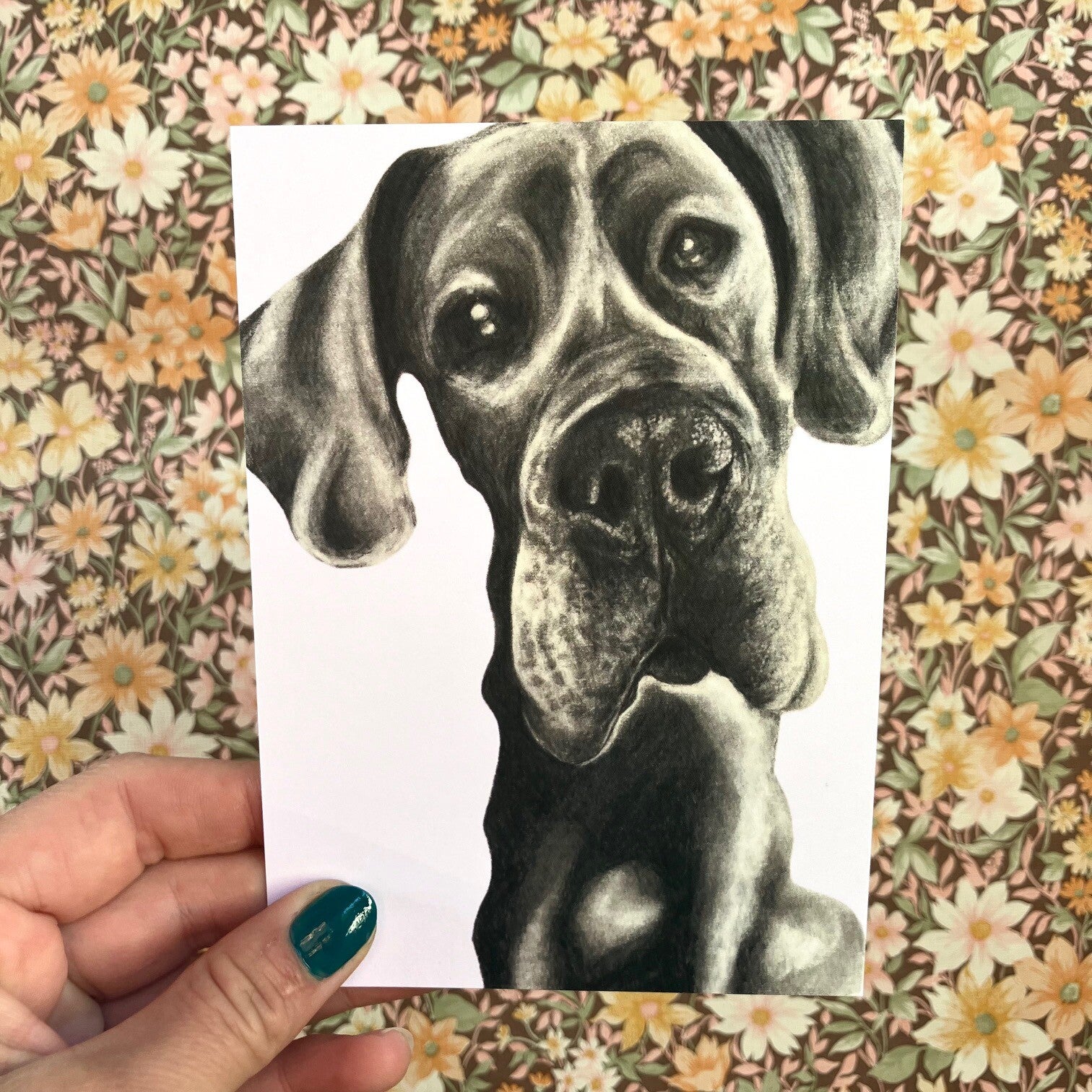 Postkaart hond Nelson