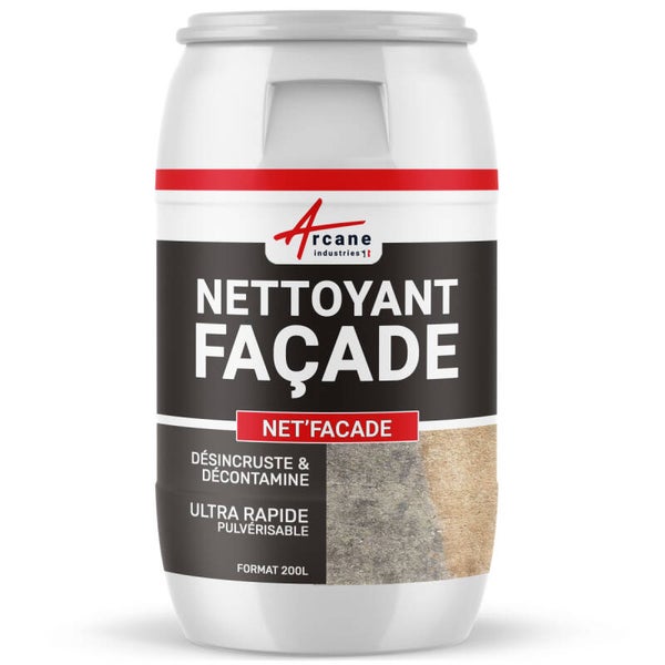 Nettoyant facade, produit professionnel, rapide, crépi, enduit - 200 L