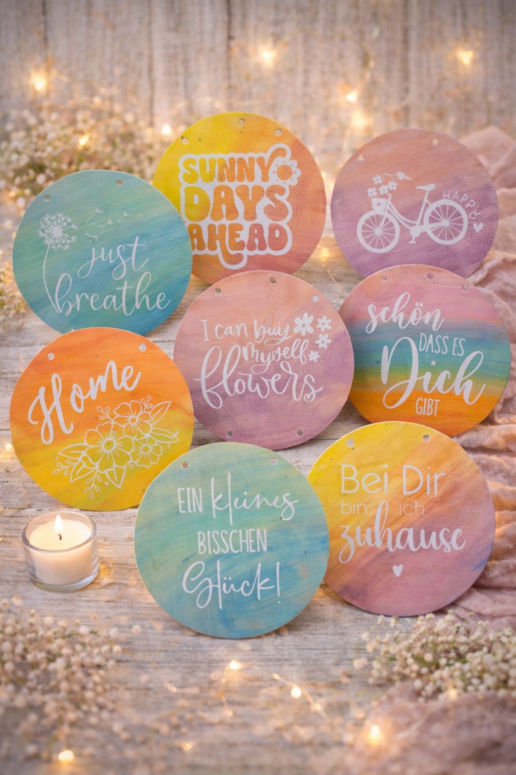 Dekoschild bunt klein