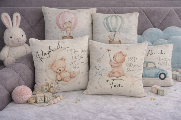 🤍 Geburtskissen mit Baby-Daten