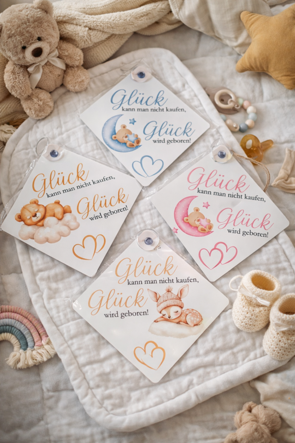 Metallschild mit Saugnapf "Glück kann man nicht kaufen"