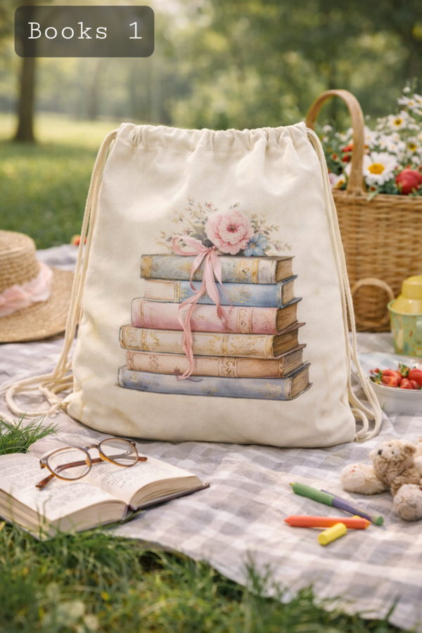 Kordelzug Rucksack "Books"