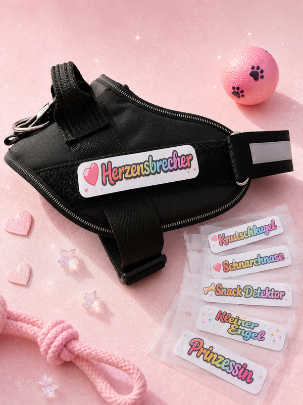 ✨ Bunte Klett-Patches für Hundegeschirre ✨