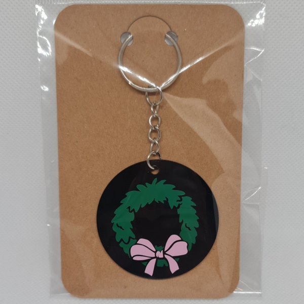 Schlüsselanhänger Kranz Rosa