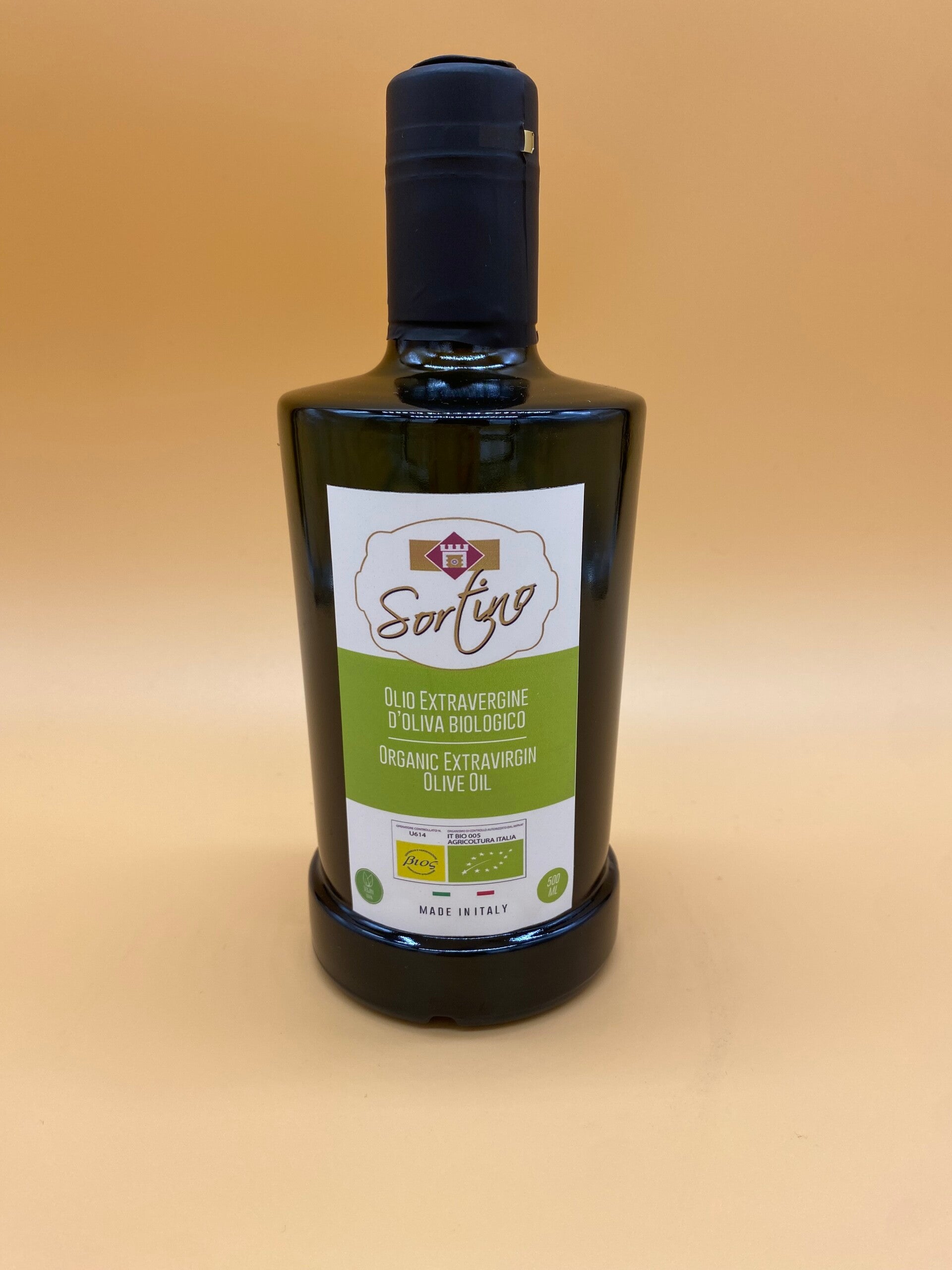 Bottiglia di olio extravergine Bio tappo DOP da 500 ML
