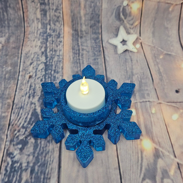 Teelichthalter Schneeflocken