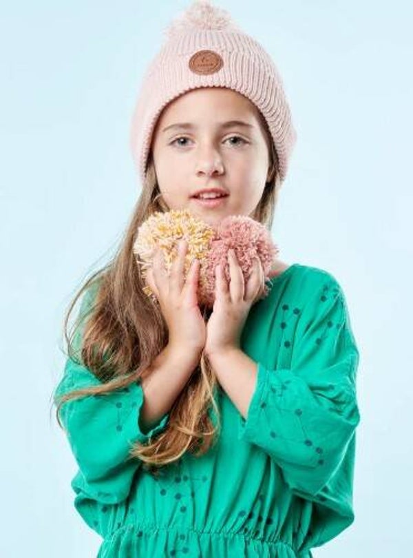 Muts KIDS APPLE ROSE met polar en 3 pompons - verschillende kleuren