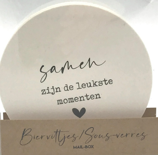 Bierviltjes "SAMEN ZIJN DE LEUKSTE MOMENTEN "