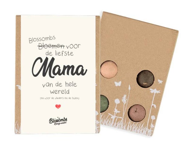 Mini giftbox met 4 zaadbommetjes DE LIEFSTE MAMA