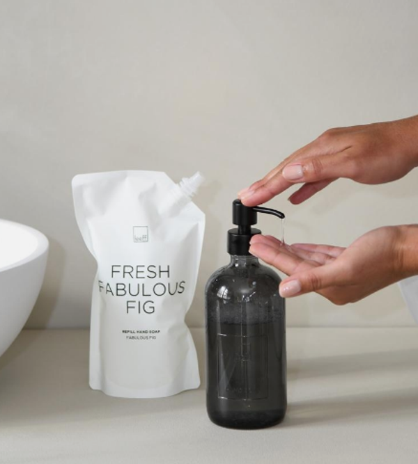 Handzeep in glazen fles - fabulous fig