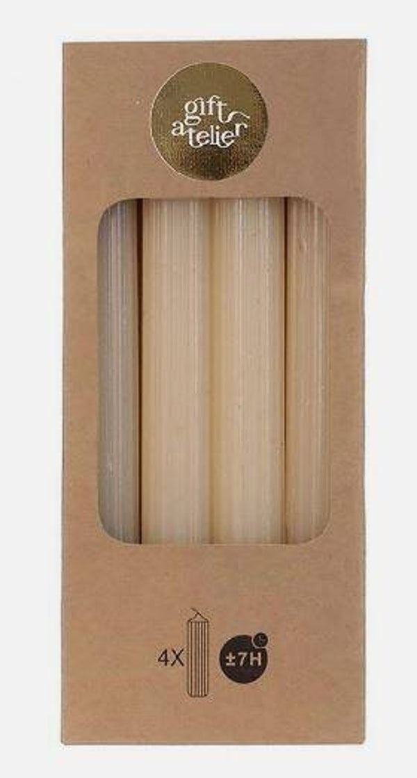 Set van 4 kaarsen - verschillende kleuren