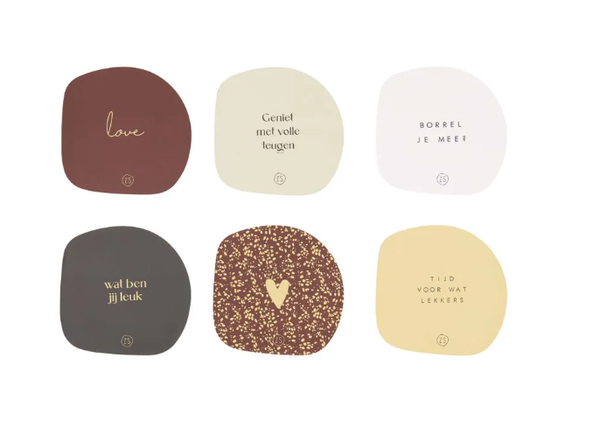 Onderzetters met quote - set van 6