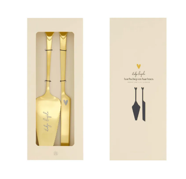Giftbox met taartschep en -mes