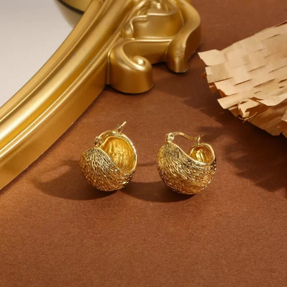 Boucles d'oreilles corbeille en acier inoxydable