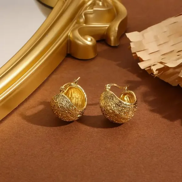 Boucles d'oreilles corbeille en acier inoxydable