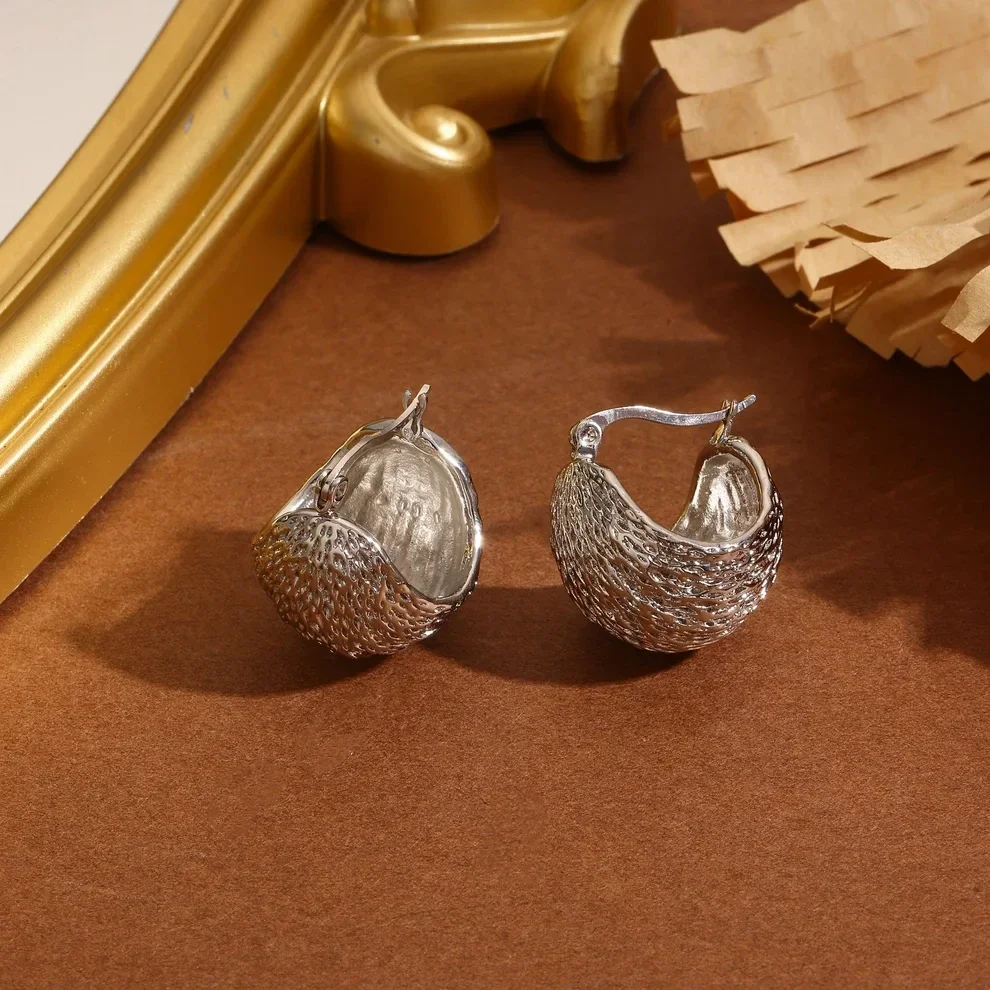 Boucles d'oreilles corbeille en acier inoxydable