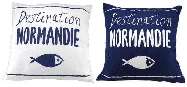Coussin " destination  Normandie "