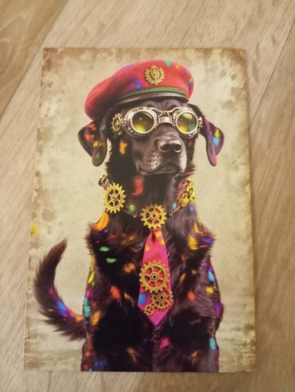 Carte Postale - Chien steampunck *18