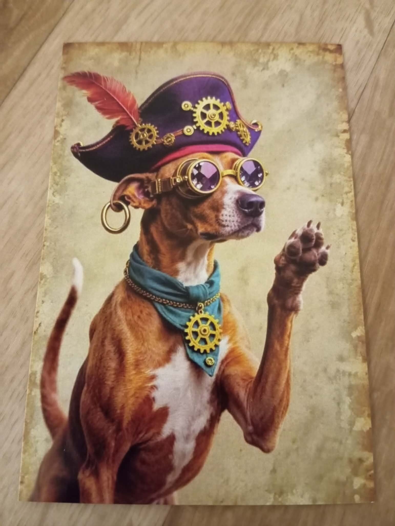 Carte Postale - Chien steampunck *25