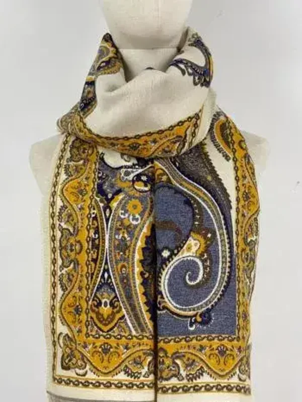 Echarpe imprimée Paisley - Moutarde