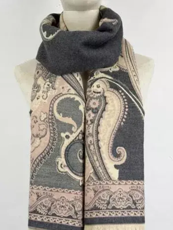 Echarpe imprimée Paisley - Grise