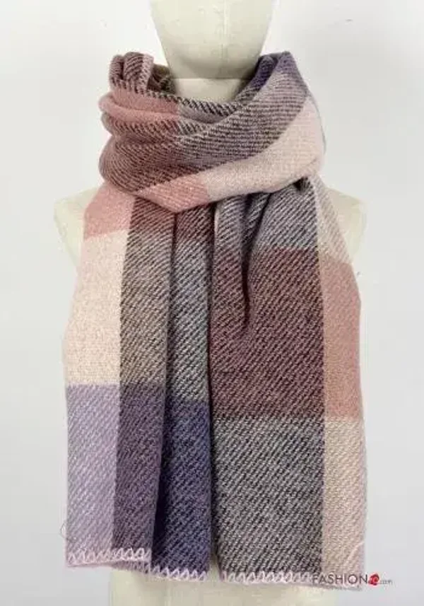 Echarpe à carreaux - Rose