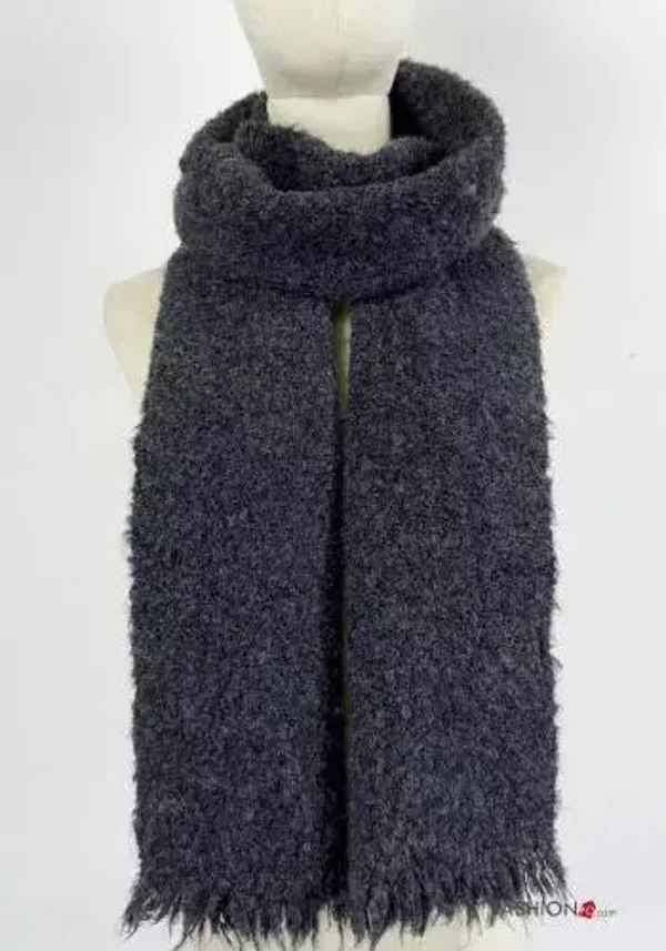 Echarpe bouclettes - Gris Anthracite