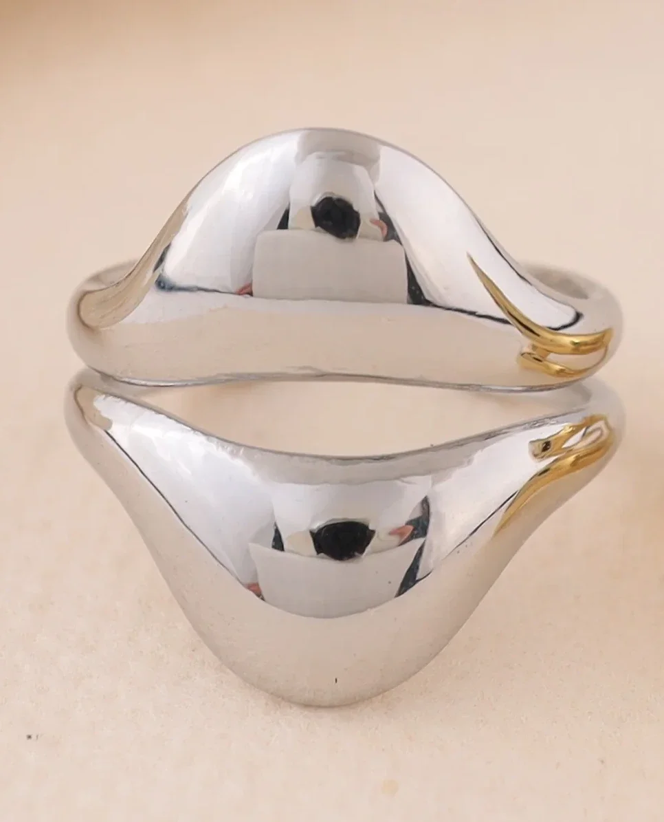 Bague en acier inoxydable blanc - B4