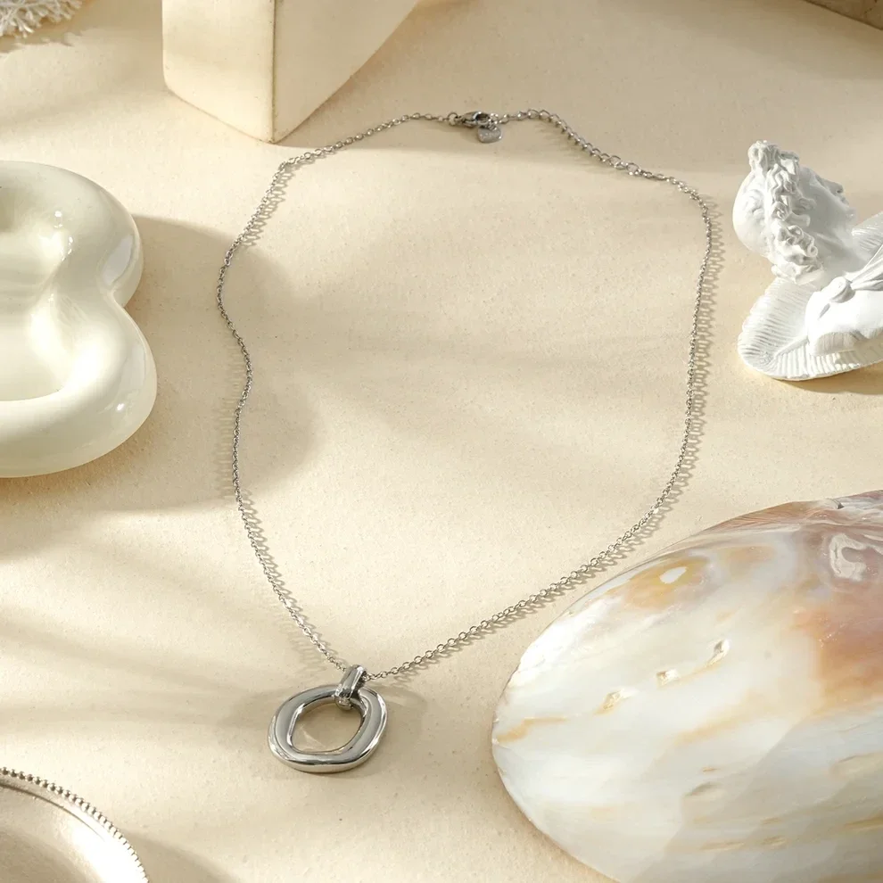 Collier en acier inoxydable blanc - C2