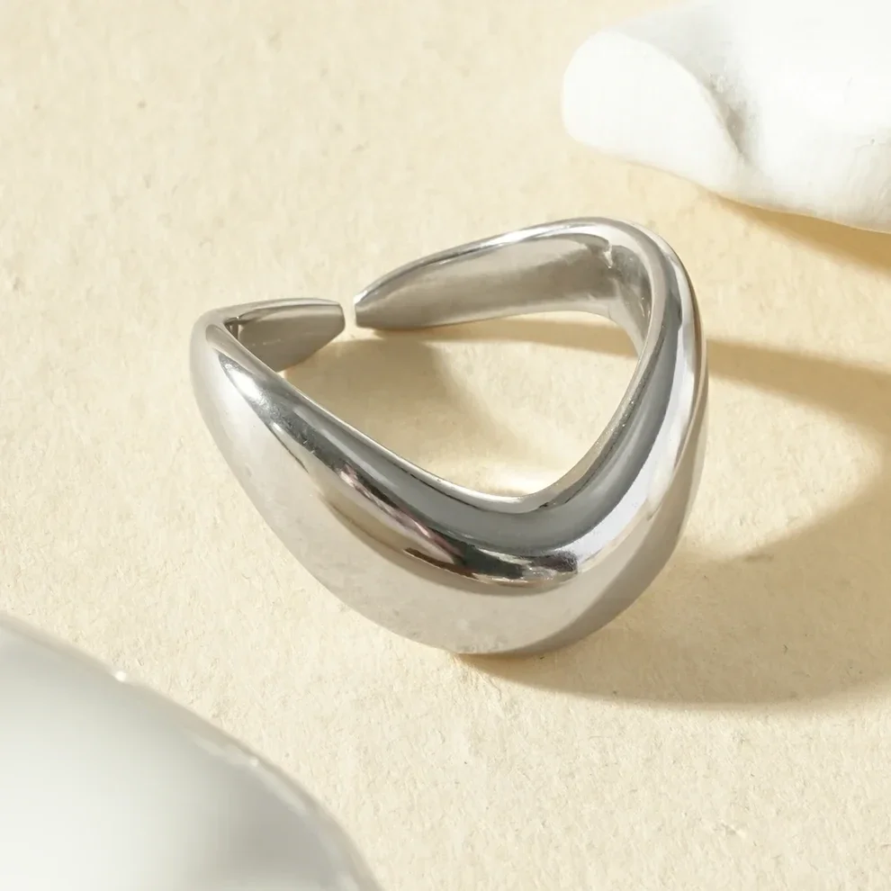 Bague en acier inoxydable blanc - B7