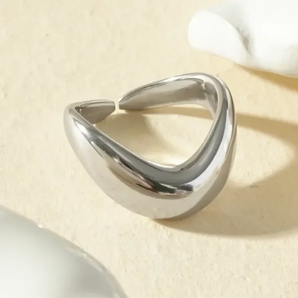 Bague en acier inoxydable blanc - B7