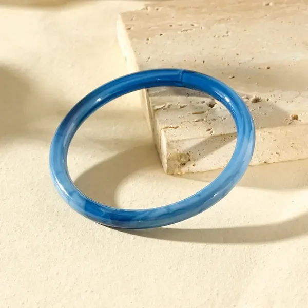 Jonc fin en acrylique organique - Bleu W150
