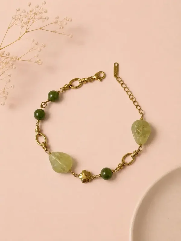 W121 - Bracelet acier inoxydable et acrylique organique - Vert