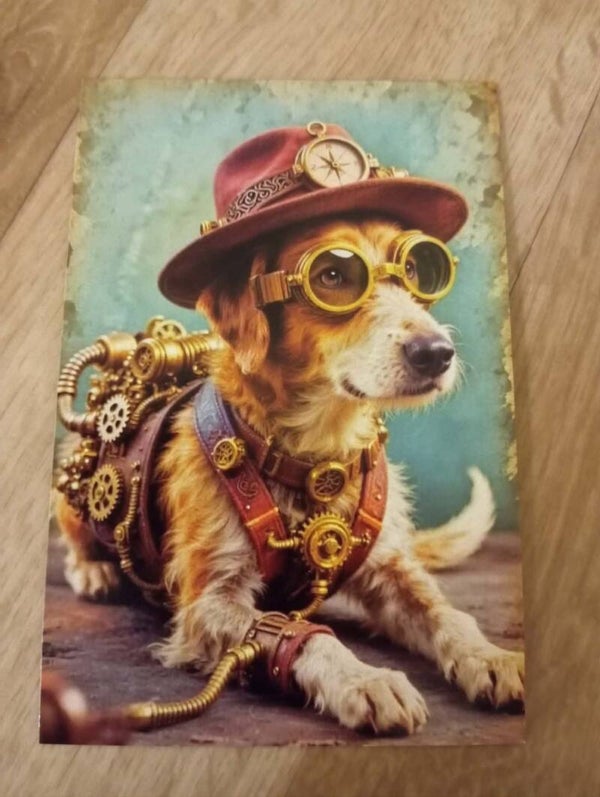 Carte Postale - Chien steampunck *20